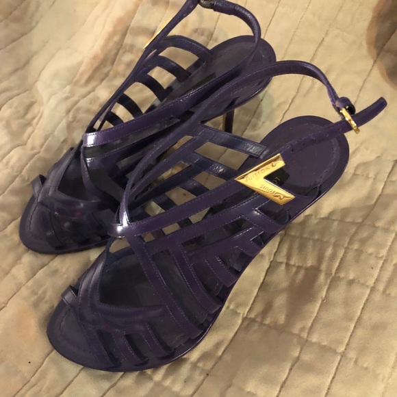 Louis Vuitton purple strap heels - Picture 3 of 8